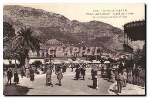 Old Postcard Monte Carlo Casino Square Cafe Paris