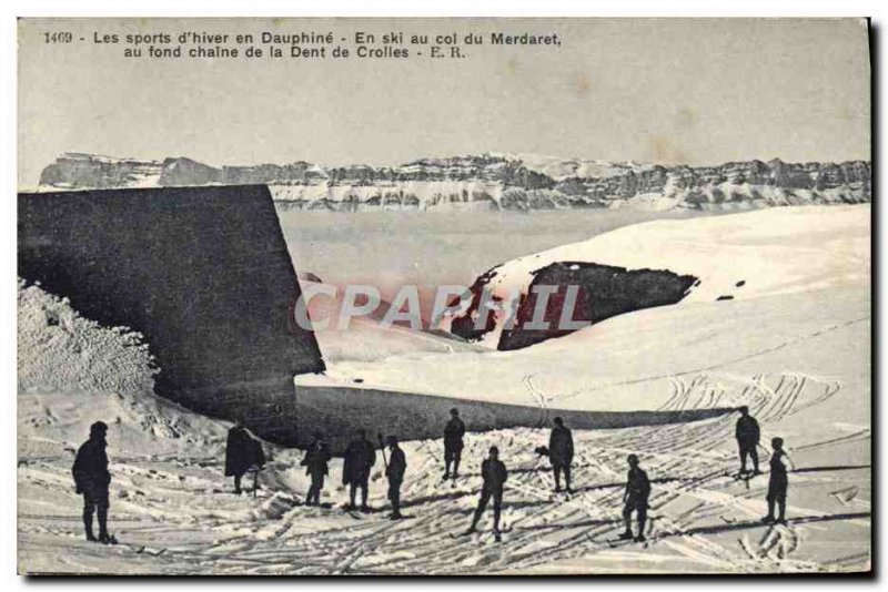 Old Postcard of Sports & # 39hiver Ski Dauphine Merdaret neck Basically the c...