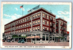 Ames Iowa IA Postcard Hotel Sheldon Munn Exterior Building c1920 Vintage Antique