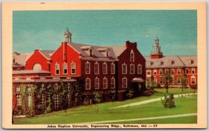 Baltimore Maryland MD, Johns Hopkins University, Engineering Buildings, Postcard