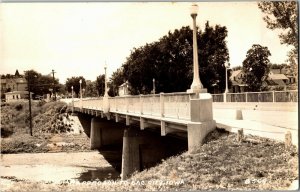 RPPC Bridge, Approach to Sac City IA Vintage Postcard U38