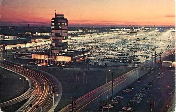 Sunset at Los Angeles International Airport California 1966