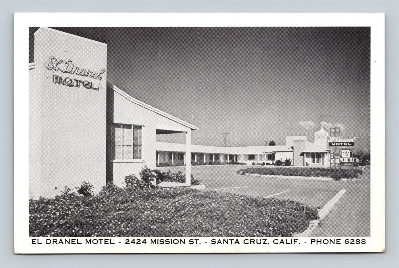 1940's El Dranel Motel Santa Cruz California CA Postcard Roadside America