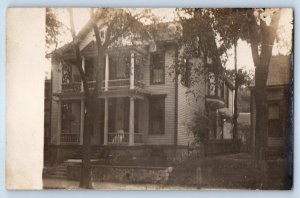 c1910's Victorian House Porch Davenport Iowa IA RPPC Photo Antique Postcard