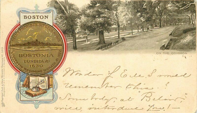 Artist impression Boston Massachusetts On Common Tuck 1903 Postcard 20-6801