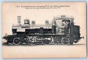 Germany Postcard 1B1 Tank Locomotive Class IV T of the Sachs State Railway 1897