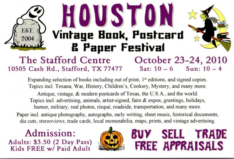 Texas Houston Vintage Book Postcard & Paper Festival 2010