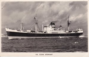 SS Clan Stewart Scottish Shire Line Ship Plain Back Postcard Photo