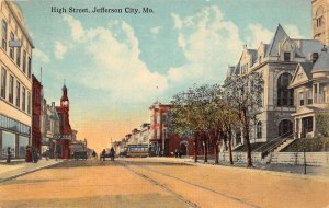 Jefferson City Missouri High Street, Dry Goods Store, Color Lithograph PC U6864