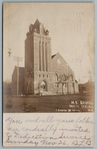 Postcard RPPC c1905 North Yakima WA M.E. Church Photo by Delle CDS Cancels