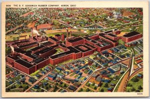 1940 The B.F. Goodrich Rubber Company Akron Ohio OH Panorama Posted Postcard