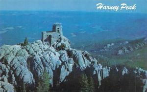 BLACK HILLS, SD South Dakota  HARNEY PEAK~Black Elk Peak TOWER  Chrome Postcard