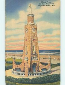 Unused Linen CLOCKTOWER Daytona Beach Florida FL H5088