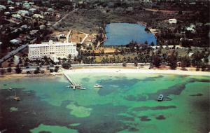 NASSAU, Bahamas   FORT MONTAGU BEACH HOTEL~Aerial  ROADSIDE  Chrome Postcard