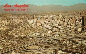 California Los Angeles Aerial View 1960s Kolor Postcard 21-13788