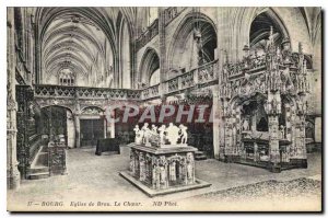 Old Postcard Bourg Brou Church Choir