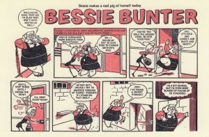 Bessie Bunter Overeater Obese Fat Tammy Girl Comic Book Postcard