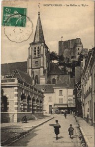 CPA MONTRICHARD-Les Halles et l'Église (26645)