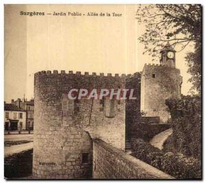 Surgeres - The Public Garden - Allee of the Tower - Old Postcard