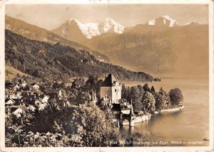 BF34191 le chateau d oberhofen et les alpes  switzerland  front/back scan