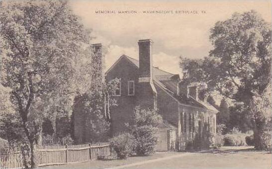 Virginia Westmorland County Memorial Mansion-Washingtons Birthplace Artvue