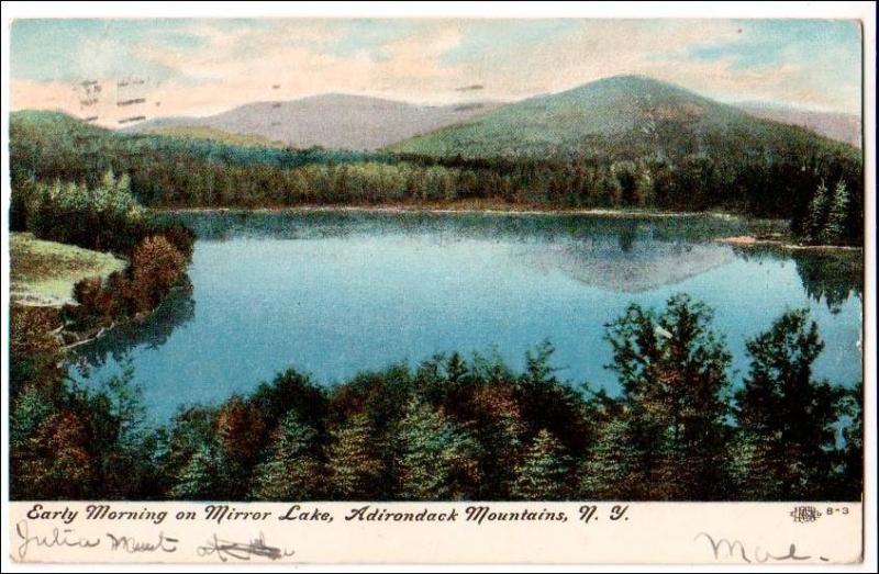 NY - Lake Placid. Mirror Lake, Adirondack Mts