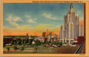 Exchange Place, Industrial Trust Building, Providence RI Vintage Postcard J02