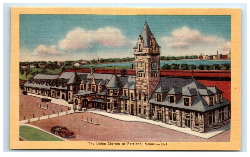 Postcard The Union Station at Portland ME Maine G33 * 2