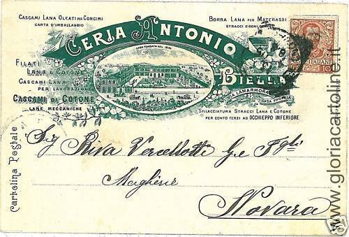 04294 vintage postcard: BIELLA - ADVERTISING 19051-