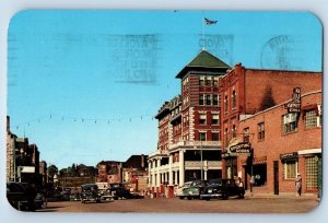 Kenora Ontario Canada Postcard A View of Main Street Lake of Woods 1953