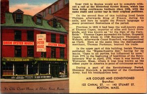 Vtg Ye Olde Oyster House Union Street Boston Massachusetts MA 1960 Postcard