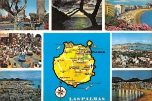B110772 Spain Las Palmas de Gran Canaria Map, Dancers Hotel Beach Plage
