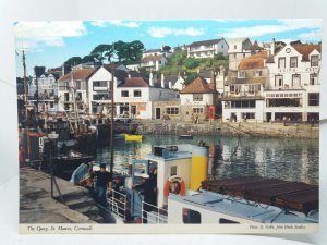 Boat in the Quay St Mawes Sailing Club Lloyds Bank Ship & Castle Vtg Postcard