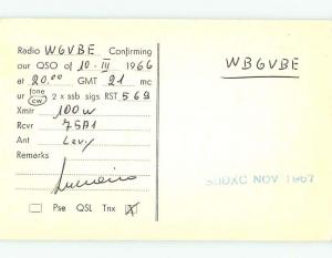 1966 vintage QSL CB HAM RADIO CARD Torino ITALY s0387