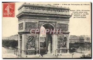 Old Postcard Paris Arc de Triomphe Etoile