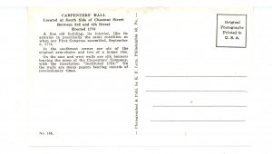PA - Philadelphia. Carpenters' Hall, Interior   RPPC