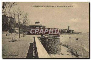 Old Postcard Saint Raphael Promenade and the music kiosk