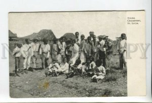 432694 West India St.Lucia young Cricketers Vintage postcard