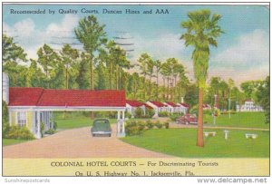 Florida Jacksonville Colonial Hotel Courts 1952