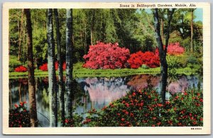 Vtg Mobile Alabama AL Scene In Bellingrath Gardens 1941 View Linen Postcard