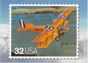 US Aircraft. unused. Jenny.  5X7 Includes matching stamp #3142s. Nice