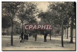 Postcard Old Rodez Boulevard Republic