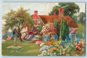 Postcard All in a Garden Fair c1910 Unposted Antique Oilette Tuck Art