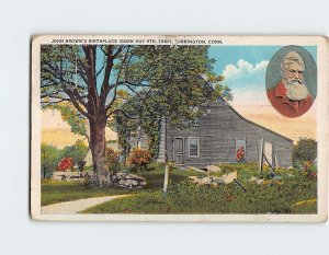 Postcard John Browns Birthplace Torrington Connecticut USA