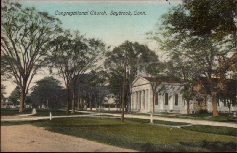 Saybrook CT Cong Church c1910 Postcard