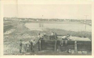 Flood Workers Filing Sand Bags RPPC Photo Postcard 12530