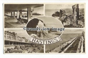 tq1076 - Multiview x 5, of Various Seaside Views along Hastings Coast - postcard