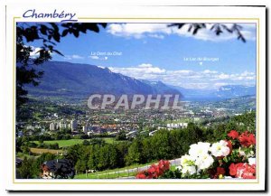 Chambery Savoie Modern Postcard Panorama of the City in the heart of summer