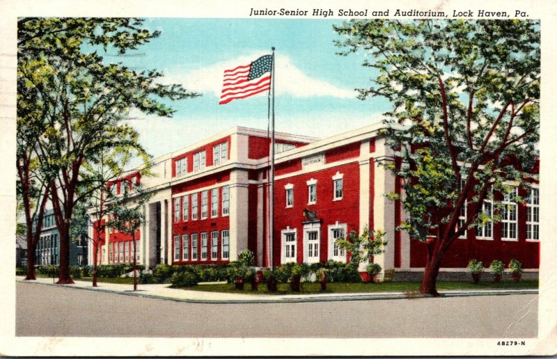 Pennsylvania Lock Haven Junior-Senior High School and Auditorium 1947 Curteich