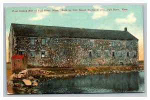 Vintage 1917 Postcard First Cotton Mill Building Fall River Massachusetts